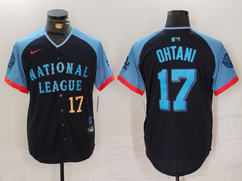 Men Los Angeles Dodgers #17 Ohtani Blue All star 2024 Nike MLB Jersey style 2
